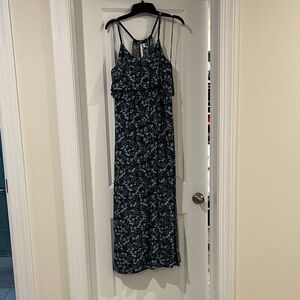 LC Lauren Conrad Navy Floral Maxi Dress